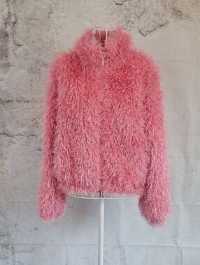 Amanda Pink Faux Fur Teddy Jacket - Women’s Size S